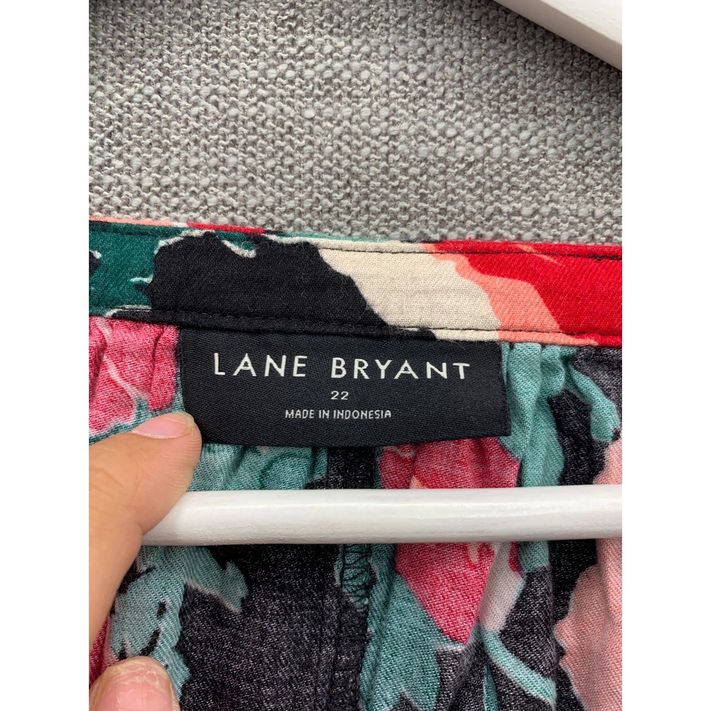 Lane Bryant Swing Notch Neck Popover Blouse Top Women 22 Multicolor Floral Print - Picture 7 of 10